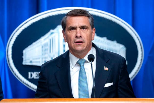Acting Attorney General Todd Blanche speaks during a press conference on the department s efforts to quell the Cartel Jalisco Nueva Generacion, or Jalisco New Generation Cartel (CJNG), a criminal group based in Mexico, at the Department of Justice headquarters in Washington, DC on Wednesday, August 5, 2026.  WAP20260805339 BONNIExCASH