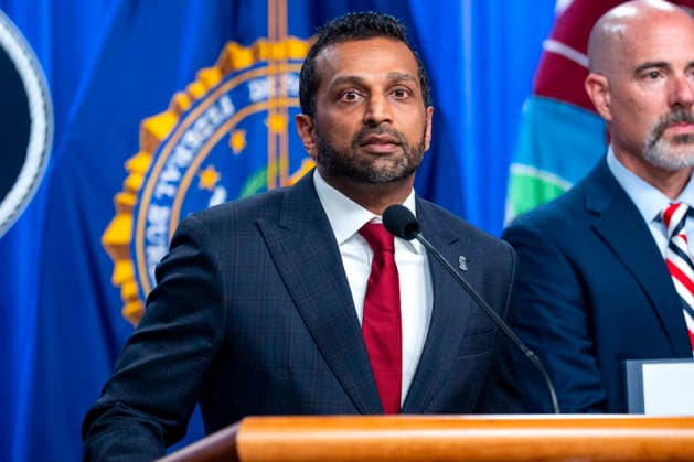 Director of the Federal Bureau of Investigation (FBI) Kash Patel speaks during a press conference on the department s efforts to quell the Cartel Jalisco Nueva Generacion, or Jalisco New Generation Cartel (CJNG), a criminal group based in Mexico, at the Department of Justice headquarters in Washington, DC on Wednesday, August 5, 2026.  WAP20260805351 BONNIExCASH