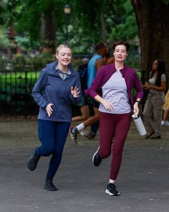 Dakota Fanning and Jennifer Marsala are seen on set of their new untitled Apple TV thriller series this morning in New York City Dakota Fanning and Jennifer Marsala are seen on set of their new untitled Apple TV thriller series this morning in New York City. 05 Aug 2026 Pictured: Dakota Fanning and Jennifer Marsala.  Copyright: xThexMegaxAgencyxEricxKowalskyx xMEGAx