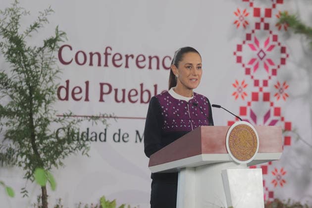 Mexico™s President Claudia Sheinbaum Holds Briefing Mexican President Claudia Sheinbaum speaks during her press conference about upcoming National Reforestation Day, a nationwide environmental initiative scheduled to take place on Sunday, August 9, across all 32 states of the country. on August 5, 2026 in Mexico City, Mexico. (Photo by Carlos Santiago Eyepix Group) Copyright: xCarlosxSantiagox xEyepixxGroupx CS_05082026_193968
