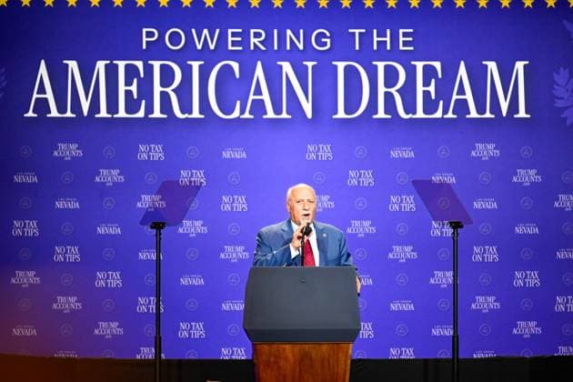 August 5, 2026, Las Vagas, Nevada, USA: LAS VEGAS, NV - AUGUST 5: Lieutenant Governor of Nevada is Stavros Anthony speaks ahead of an event at the Red Rock Casino Resort in Las Vegas, Nevada, United States, on August 5, 2026. During the event, Trump highlighted his administration s economic agenda, including the No Tax on Tips policy, as part of a visit to Nevada focused on service industry workers and the state s economy. Las Vagas USA - ZUMAs197 20260805_aaa_s197_038 Copyright: xWestonxHancockx