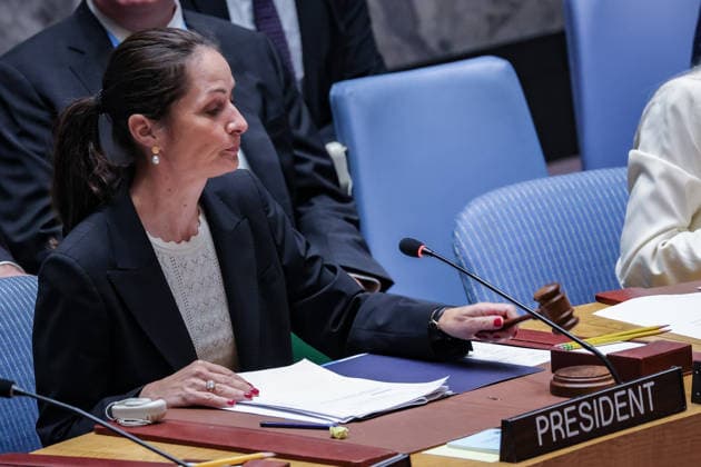 August 5, 2026, New York, New York, United States: CHRISTINA MARKUS LASSEN, Permanent Representative of Denmark to the United Nations, chairs DenmarkÃ¢â‚¬â ¢s first UN Security Council meeting as President of the Council for the month of August during a meeting on threats to international peace and security caused by terrorist acts at UNHQ. Speaking on behalf of Denmark, Lassen warned that ISIL (DaÃ¢â‚¬â ¢esh) and Al-Qaida affiliates continue to exploit fragility and weak governance, calling for stronger regional cooperation, rules-based counter-terrorism measures, targeted UN sanctions, and respect for international law and human rights. New York United States - ZUMAo116 20260805_znp_o116_004 Copyright: xBiancaxOterox