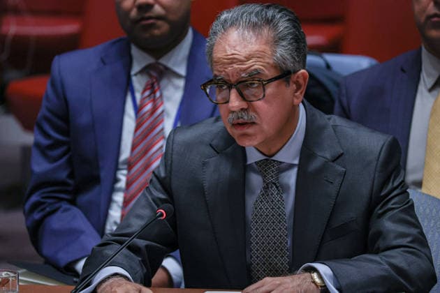 August 5, 2026, New York, New York, United States: ASIM IFTIKHAR AHMAD, Permanent Representative of Pakistan to the United Nations, addresses the UN Security Council on threats to international peace and security caused by terrorist acts at UNHQ. Ahmad warned that terrorist groups operating from Afghanistan, including Tehrik-e-Taliban Pakistan (TTP) and the Baloch Liberation Army (BLA), continue to threaten regional stability, calling for greater international cooperation, accountability for those supporting terrorist groups, and comprehensive counter-terrorism strategies. New York United States - ZUMAo116 20260805_znp_o116_022 Copyright: xBiancaxOterox