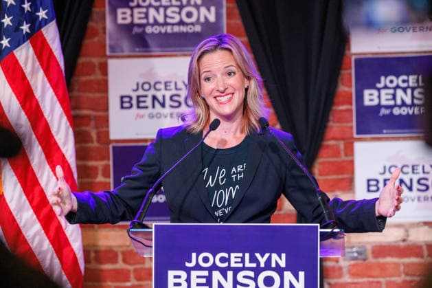 August 5, 2026, Lansing, Michigan, USA: Michigan Secretary of State JOCELYN BENSON, the Democratic nominee for governor, speaks during a campaign event in Lansing, Mich., on Aug. 5, 2026, where Gov. Gretchen Whitmer endorsed her. Lansing USA - ZUMAr192 20260805_znp_r192_042 Copyright: xAndrewxRothx