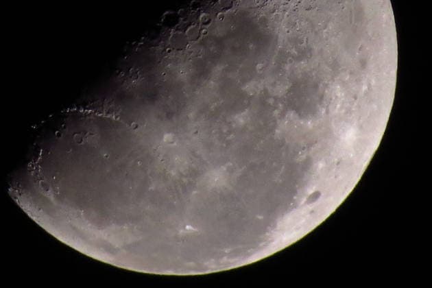 August 5, 2026, Sao Paulo, Sao Paulo, Brazil: Moon in August 5, 2026. SpaceX Falcon 9 lunar impact was not visible to thousands of people with telescopes and live streams on youtube. The collision hit the moon 06:35 UTC on August 5, 2026, near Einstein Crater. The 4-ton booster strikes at 5,400 mph (8.700 km h), it releases energy equal to 3 tons of TNT. August 5, 2026, in Sao Paulo, Brazil. Sao Paulo Brazil  - ZUMAd222 20260805_znp_d222_002 Copyright: xSauloxDiasx