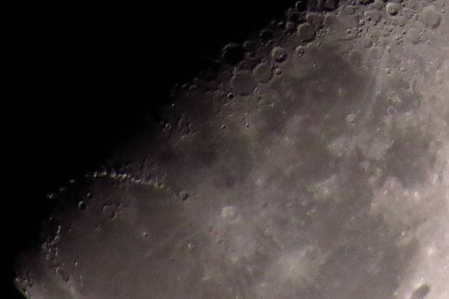 August 5, 2026, Sao Paulo, Sao Paulo, Brazil: Moon in August 5, 2026. SpaceX Falcon 9 lunar impact was not visible to thousands of people with telescopes and live streams on youtube. The collision hit the moon 06:35 UTC on August 5, 2026, near Einstein Crater. The 4-ton booster strikes at 5,400 mph (8.700 km h), it releases energy equal to 3 tons of TNT. August 5, 2026, in Sao Paulo, Brazil. Sao Paulo Brazil  - ZUMAd222 20260805_znp_d222_004 Copyright: xSauloxDiasx