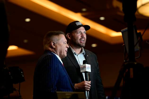 Donald J. Trump Remarks - Las Vegas, NV - 05 August 2026 LAS VEGAS, NV - AUGUST 5: Reporters ahead of a event at the Red Rock Casino Resort in Las Vegas, Nevada, United States, on August 5, 2026. During the event, Trump highlighted his administration s economic agenda, including the No Tax on Tips policy, as part of a visit to Nevada focused on service industry workers and the state s economy. (Photo by Weston Hancock SOPA Images) Las Vagas USA Copyright: xWestonxHancockx xSOPAxImagesx Weston-Hancock-1440993