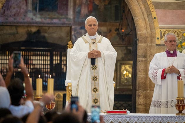 Pope Leo XIV leads a holy mass at Santa Maria degli Angeli Basilica during a pastoral visit in Assisi, Italy, on 06 August 2026. Pope Leo XIV leads a holy mass at Santa Maria degli Angeli Basilica during a pastoral visit in Assisi, Italy, on 06 August 2026., Credit:Stefano Costantino TTL Stefano Costantino Avalon Italy, Assisi  Copyright: xStefanoxCostantinoxTTLx xStefanoxCostantinox xAvalonx 1120996327