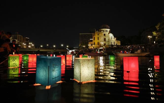 81st A-bomb anniversary in Hiroshima Lit lanterns are released on the Motoyasu River in Hiroshima on Aug. 6, 2026, in memory of the victims of the U.S. atomic bombing of the western Japan city on its 81st anniversary.  A14AA0005625277P