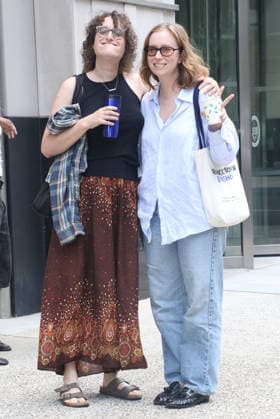 NEW YORK, NY- AUGUST 6: Jane Schoenbrun and Hannah Einbinder seen at National Public Radio on August 6, 2026 in New York City. Copyright: xRWx