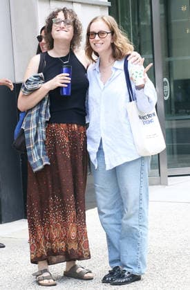 NEW YORK, NY- AUGUST 6: Jane Schoenbrun and Hannah Einbinder seen at National Public Radio on August 6, 2026 in New York City. Copyright: xRWx