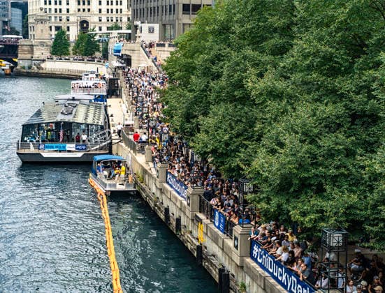 August 6, 2026, Chicago, Illinois, USA: 2026 Chicago Ducky Derby to benefit Special Olimpics. More than 90,000 rubber ducks were dumped into the Chicago River and later collected by the volunteers. Chicago USA - ZUMAk205 20260806_zmp_k205_014 Copyright: xSandraxKozintsevax