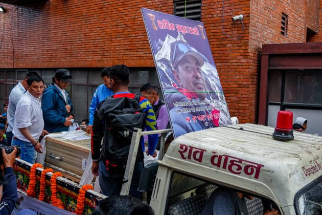 Body of Mountaineer Pur Bahadur Gurung Arrives in Kathmandu Kathmandu, Nepal - August 6, 2026: The body of veteran Nepali mountaineer Pur Bahadur Gurung, popularly known as Yukta, arrives at the Tribhuvan International Airport in Kathmandu, Nepal. after being repatriated from Pakistan. Gurung died in an avalanche on Broad Peak during a mountaineering expedition. His family, fellow climbers, and well-wishers gathered at the airport to receive his body. (Photo by AP Tolang Nexpher Images) kathmandu bagmati