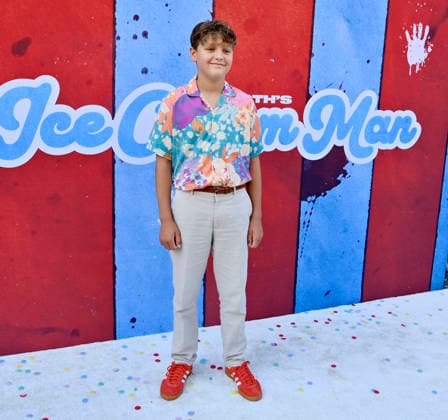 Cast member Luke Dietzl attends the premiere of the motion picture dark comedy Ice Cream Man at the Vista Theater in Los Angeles on Thursday, August 6, 2026. Storyline: An idyllic summer town descends into madness when an ice cream man serves kids sweet delights with horrifying results.  LAP2026080627 JIMxRUYMEN