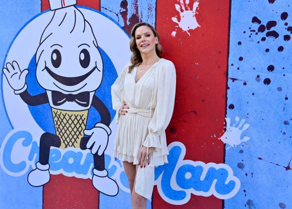 Cast member Karen Cliche attends the premiere of the motion picture dark comedy Ice Cream Man at the Vista Theater in Los Angeles on Thursday, August 6, 2026. Storyline: An idyllic summer town descends into madness when an ice cream man serves kids sweet delights with horrifying results.  LAP2026080638 JIMxRUYMEN
