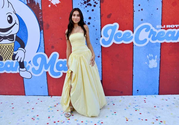 Cast member Kiori Mirza Waldman attends the premiere of the motion picture dark comedy Ice Cream Man at the Vista Theater in Los Angeles on Thursday, August 6, 2026. Storyline: An idyllic summer town descends into madness when an ice cream man serves kids sweet delights with horrifying results.  LAP2026080630 JIMxRUYMEN