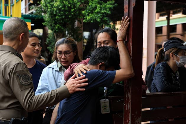 Death toll rises to 7 in Thailand school shooting: Local media BANGKOK, THAILAND - AUGUST 7: A person close to one of the victims react following a shooting at Debsirin Nonthaburi School in Bang Kruai district, Nonthaburi province, north of Bangkok, Thailand on August 7, 2026. Valeria Mongelli Anadolu Bangkok Thailand. Editorial use only. Please get in touch for any other usage.  Copyright: x2026xAnadoluxValeriaxMongellix