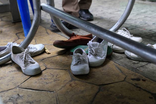 Death toll rises to 7 in Thailand school shooting: Local media BANGKOK, THAILAND - AUGUST 7: Shoes are seen on the site of a shooting at Debsirin Nonthaburi School in Bang Kruai district, Nonthaburi province, north of Bangkok, Thailand on August 7, 2026. Valeria Mongelli Anadolu Bangkok Thailand. Editorial use only. Please get in touch for any other usage.  Copyright: x2026xAnadoluxValeriaxMongellix