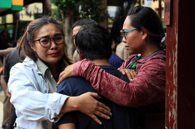Death toll rises to 7 in Thailand school shooting: Local media BANGKOK, THAILAND - AUGUST 7: A person close to one of the victims react following a shooting at Debsirin Nonthaburi School in Bang Kruai district, Nonthaburi province, north of Bangkok, Thailand on August 7, 2026. Valeria Mongelli Anadolu Bangkok Thailand. Editorial use only. Please get in touch for any other usage.  Copyright: x2026xAnadoluxValeriaxMongellix