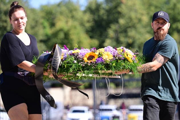 Last farewell to Czech artist Milan Knizak took place at the Strasnice Crematorium, in Prague, Czech Republic, on August 7, 2026. (CTKxPhoto MichalxKamaryt) CTKPhotoP2026080702929  CTKPhotoP2026080702929
