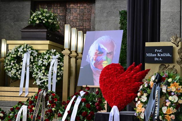 Last farewell to Czech artist Milan Knizak took place at the Strasnice Crematorium, in Prague, Czech Republic, on August 7, 2026. (CTKxPhoto MichalxKamaryt) CTKPhotoP2026080703022  CTKPhotoP2026080703022