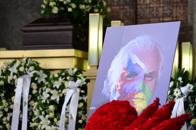 Last farewell to Czech artist Milan Knizak took place at the Strasnice Crematorium, in Prague, Czech Republic, on August 7, 2026. (CTKxPhoto MichalxKamaryt) CTKPhotoP2026080703044  CTKPhotoP2026080703044
