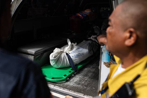 August 7, 2026, Nonthaburi, Thailand: The body of the victim who was killed in the school mass shooting seen inside an emergency vehicle at the scene..At least 7 people, including the gunman, died in a school mass shooting. A 14-year-old student started by killing his grandparents at their home, then opened fire at the school before killing himself. Nonthaburi Thailand - ZUMAs197 20260807_aaa_s197_011 Copyright: xPeeraponxBoonyakiatx