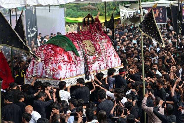 August 7, 2026, Prayagraj, Uttar Pradesh, India: Prayagraj: Muslims take part in 72 Taboot procession following Muharram month, in Prayagraj on Friday, August 7, 2026. Prayagraj India  - ZUMAv115 20260807_zap_v115_039 Copyright: xPrabhatxKumarxVermax
