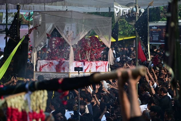 August 7, 2026, Prayagraj, Uttar Pradesh, India: Prayagraj: Muslims take part in 72 Taboot procession following Muharram month, in Prayagraj on Friday, August 7, 2026. Prayagraj India - ZUMAv115 20260807_zap_v115_044 Copyright: xPrabhatxKumarxVermax