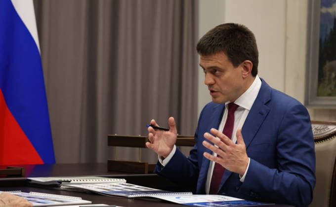 August 7, 2026, Krasnoyarsk, Krasnoyarsk Krai, Russia: Krasnoyarsk Territory Governor Mikhail Kotyukov, delivers his report to Russian President Vladimir Putin, during a working meeting, August 3, 2026 in Krasnoyarsk, Russia. Krasnoyarsk Russia - ZUMAp138 20260807_zaa_p138_005 Copyright: xVyacheslavxProkofiev RussianxGovx