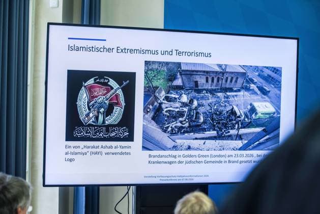 August 11, 2026, Munich, Bavaria, Germany: The Bavarian Verfassungsschutz (Secret Service, Office for the Protection of the Constitution) released its half-year report detailing the current threats to Bavaria and the country. The latest threats includes upticks in espionage, saboteurs, Islamist extremism and terror, as well as movements that seek to split society. Recent cases, such as the CSD attack in Berlin and the drone with explosives found at a Leipzig airport, have raised alert and readiness levels against all threats. Munich Germany  - ZUMAb160 20260811_abp_b160_011 Copyright: xSachellexBabbarx