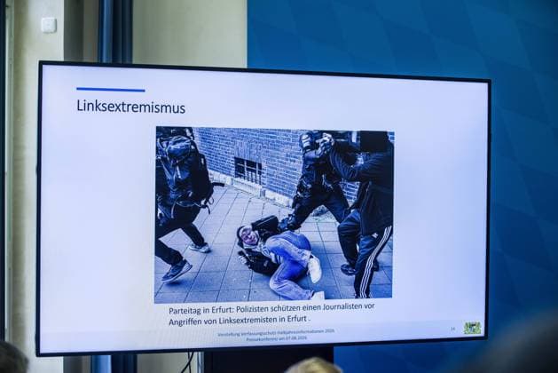 August 11, 2026, Munich, Bavaria, Germany: The Bavarian Verfassungsschutz (Secret Service, Office for the Protection of the Constitution) released its half-year report detailing the current threats to Bavaria and the country. The latest threats includes upticks in espionage, saboteurs, Islamist extremism and terror, as well as movements that seek to split society. Recent cases, such as the CSD attack in Berlin and the drone with explosives found at a Leipzig airport, have raised alert and readiness levels against all threats. Munich Germany  - ZUMAb160 20260811_abp_b160_021 Copyright: xSachellexBabbarx