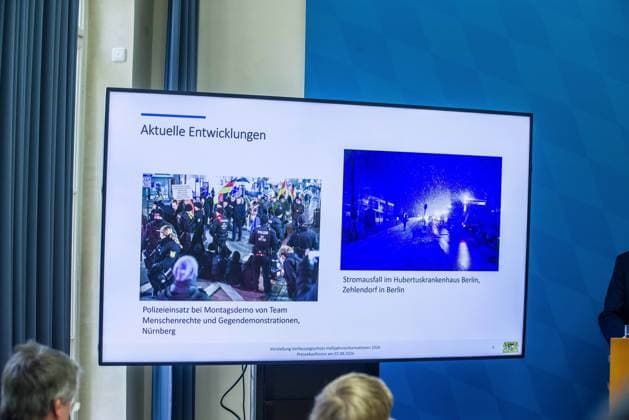 August 11, 2026, Munich, Bavaria, Germany: The Bavarian Verfassungsschutz (Secret Service, Office for the Protection of the Constitution) released its half-year report detailing the current threats to Bavaria and the country. The latest threats includes upticks in espionage, saboteurs, Islamist extremism and terror, as well as movements that seek to split society. Recent cases, such as the CSD attack in Berlin and the drone with explosives found at a Leipzig airport, have raised alert and readiness levels against all threats. Munich Germany  - ZUMAb160 20260811_abp_b160_026 Copyright: xSachellexBabbarx