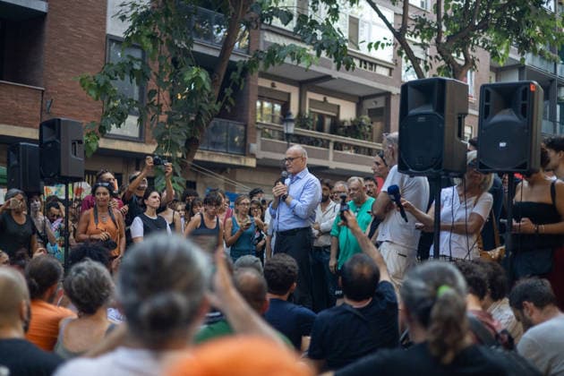 News - Spin Time, permanent presidium outside the evicted social center, 7 august 2026 Spin time, public assembly August 7, 2026, the mayor of Rome Gualtieri takes the floor in the assembly Rome Spin Time social center Italy Copyright: xMattiaxDavidxRinaldix xLiveMediax LPN_2595318