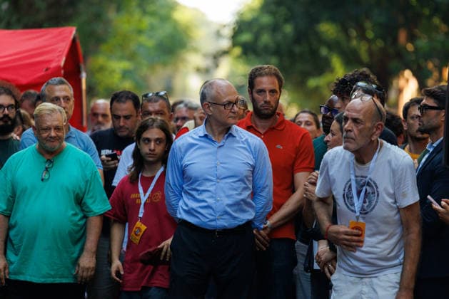 August 7, 2026, Rome, Roma, Italy: Mayor Roberto Gualtieri participates in the public meeting of Spin Time Rome, 07 08 26 Rome Italy  - ZUMAa289 20260807_zia_a289_010 Copyright: xFrancescoxFotiax xAgfx