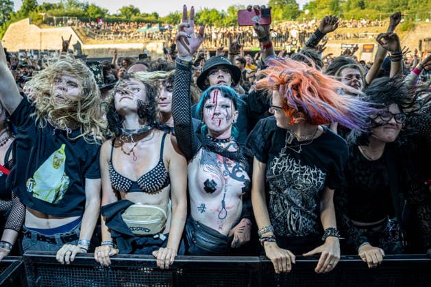 Fans of the Swiss band Paleface Swiss, at the 29th Brutal Assault extreme music festival in Josefov fortress near Jaromer, Nachod district, Hradec Kralove Region, Czech Republic, August 7, 2026. (CTKxPhoto DavidxTanecek) CTKPhotoP2026080706757  CTKPhotoP2026080706757