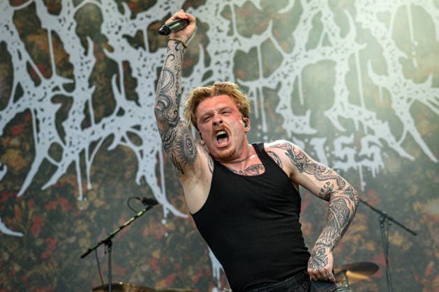 Marc Zelli Zellweger, lead singer of the Swiss band Paleface Swiss, at the 29th Brutal Assault extreme music festival in Josefov fortress near Jaromer, Nachod district, Hradec Kralove Region, Czech Republic, August 7, 2026. (CTKxPhoto DavidxTanecek) CTKPhotoP2026080706765  CTKPhotoP2026080706765