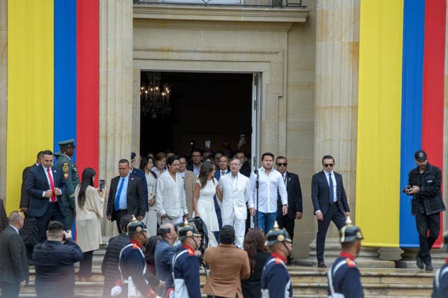 August 7, 2026, Bogota, Bogota D.C, Colombia: Colombian left-wing president Gustavo Petro (2022-2026) leaves the presidential palace Palacio de Narino ahead of the inauguration of president-elect Abelardo De la Espriella on August 7, 2026 in Bogota, Colombia. Bogota Colombia  - ZUMAvp1_ 20260807_zia_vp1_010 Copyright: xSebastianxBarrosx