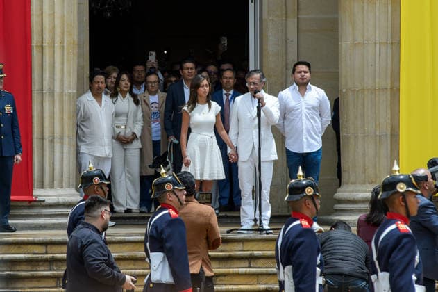 August 7, 2026, Bogota, Bogota D.C, Colombia: Colombian left-wing president Gustavo Petro (2022-2026) leaves the presidential palace Palacio de Narino ahead of the inauguration of president-elect Abelardo De la Espriella on August 7, 2026 in Bogota, Colombia. Bogota Colombia  - ZUMAvp1_ 20260807_zia_vp1_011 Copyright: xSebastianxBarrosx