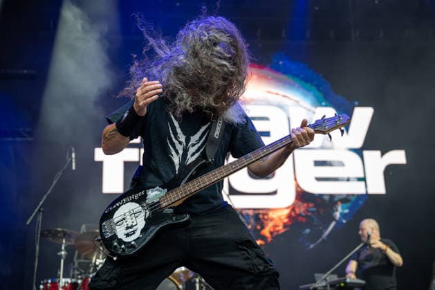 Andre Skaug, bassist of the Swedish-Norwegian band Clawfinger, at the 29th Brutal Assault extreme music festival in Josefov fortress near Jaromer, Nachod district, Hradec Kralove Region, Czech Republic, August 7, 2026. (CTKxPhoto DavidxTanecek) CTKPhotoP2026080706851  CTKPhotoP2026080706851