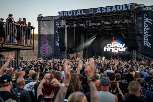 Fans of the Swedish-Norwegian band Clawfinger, at the 29th Brutal Assault extreme music festival in Josefov fortress near Jaromer, Nachod district, Hradec Kralove Region, Czech Republic, August 7, 2026. (CTKxPhoto DavidxTanecek) CTKPhotoP2026080706895  CTKPhotoP2026080706895