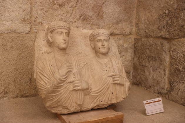 Syria exhibits antiquities returned from France at Damascus Citadel DAMASCUS, SYRIA - AUGUST 7: Artifacts returned by France are displayed at the Throne Hall inside the Citadel of Damascus during a summer festival in Damascus, Syria on August 7, 2026. The historical items belonging to Syria, which were smuggled out of the country approximately 15 years ago, were returned to Syria simultaneously with French President Emmanuel Macron s visit to Damascus. The exhibition featured funerary statues from Palmyra, relief inscriptions, and various artifacts dating back to the Roman period. Izz Aldien Alqasem Anadolu Damascus Syria. Editorial use only. Please get in touch for any other usage.  Copyright: x2026xAnadoluxIzzxAldienxAlqasemx