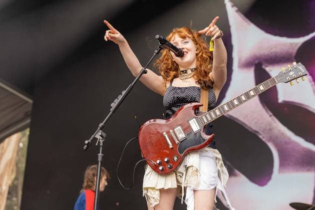 August 7, 2026, San Francisco, California, USA: ELEANOR LIVINGINSTON of Die Spitz during Outside Lands Music Festival in San Francisco, California San Francisco USA  - ZUMAs135 20260807_zap_s135_075 Copyright: xDanielxDeSloverx