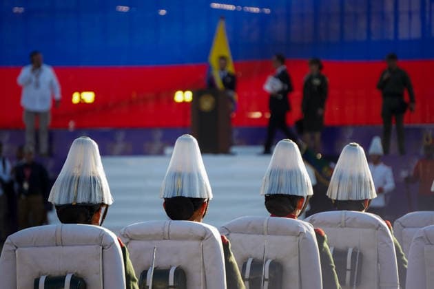August 7, 2026, Cali, Valle Del Cauca, Colombia: Members of Colombia s military forces take part during the first speech of Abelardo De la Espriella as president of Colombia on August 7, 2026 in the military base Pichincha in Cali, Colombia. Cali Colombia - ZUMAvp1_ 20260807_zia_vp1_031 Copyright: xSebastianxMarmolejox