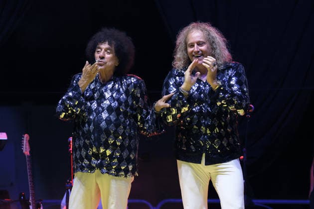 IPA87311518 - in the photo I Cugini di Campagna Tiziano Leonardi Nick Luciani Ivano Michetti e Silvano Michetti performing live in Giardinello for the Feast of the Most Holy Crucifix  Copyright: xAlbertoxLoxBiancox xx 87311518