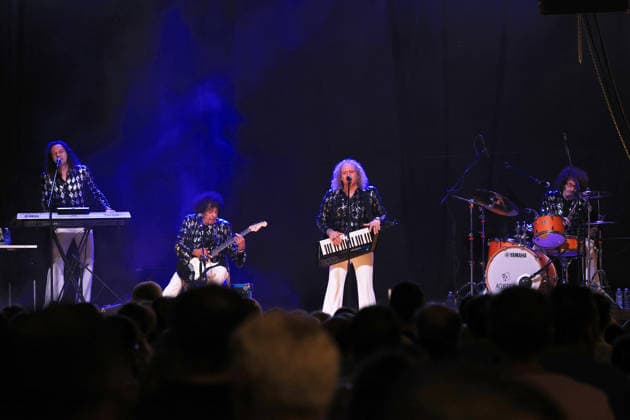 IPA87311535 - in the photo I Cugini di Campagna Tiziano Leonardi Nick Luciani Ivano Michetti e Silvano Michetti performing live in Giardinello for the Feast of the Most Holy Crucifix  Copyright: xAlbertoxLoxBiancox xx 87311535