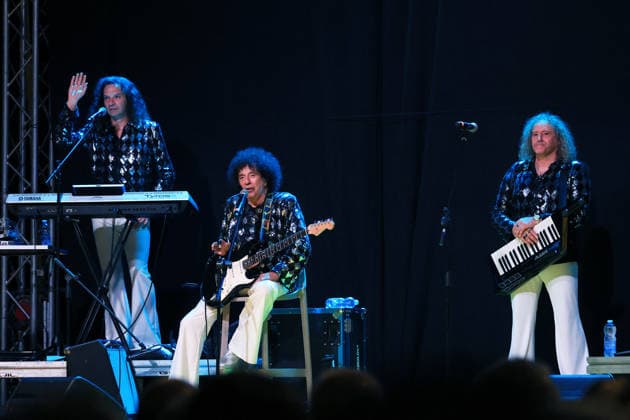 IPA87311544 - in the photo I Cugini di Campagna Tiziano Leonardi Nick Luciani Ivano Michetti e Silvano Michetti performing live in Giardinello for the Feast of the Most Holy Crucifix  Copyright: xAlbertoxLoxBiancox xx 87311544