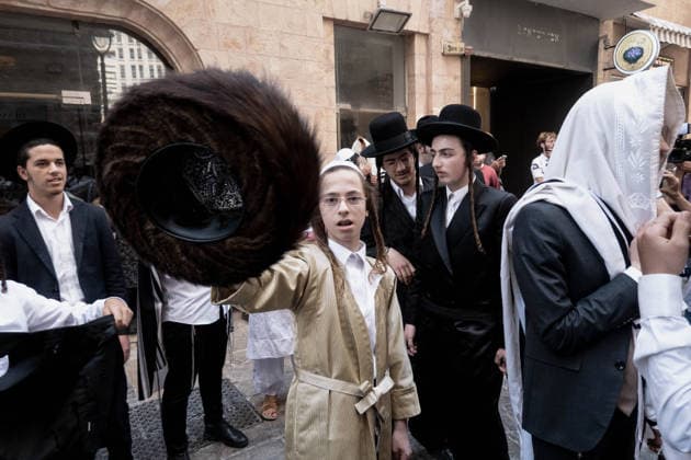 August 8, 2026, Jerusalem, Israel: Ultra Orthodox Haredi Jews demonstrate outside Cafo Basimta in downtown Jerusalem on Saturday over its decision to remain open for business on the Jewish Sabbath. Jerusalem Israel - ZUMAa126 20260808_zap_a126_006 Copyright: xNirxAlonx
