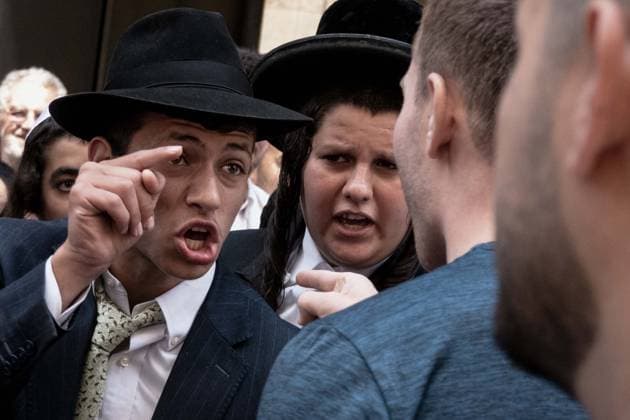 August 8, 2026, Jerusalem, Israel: Ultra Orthodox Haredi Jews demonstrate outside Cafo Basimta in downtown Jerusalem on Saturday over its decision to remain open for business on the Jewish Sabbath. Jerusalem Israel - ZUMAa126 20260808_zap_a126_012 Copyright: xNirxAlonx