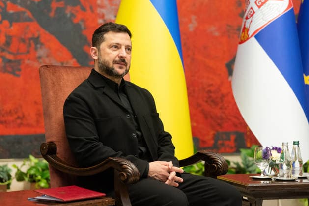 August 8, 2026, Belgrade, Central Serbia, Serbia: 202688, Belgrade, Serbia - Serbian President VUCIC ALEKSANDAR hosts Ukrainian President VOLODYMYR ZELENSKYY during his official visit to the Republic of Serbia at the Palace of Serbia. Belgrade Serbia - ZUMAd223 20260808_zip_d223_020 Copyright: xMarkoxDimicx